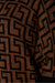 Brown & Black White Geometric Hooded Cardigan