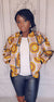 African Print Bomber Jacket (Yellow)