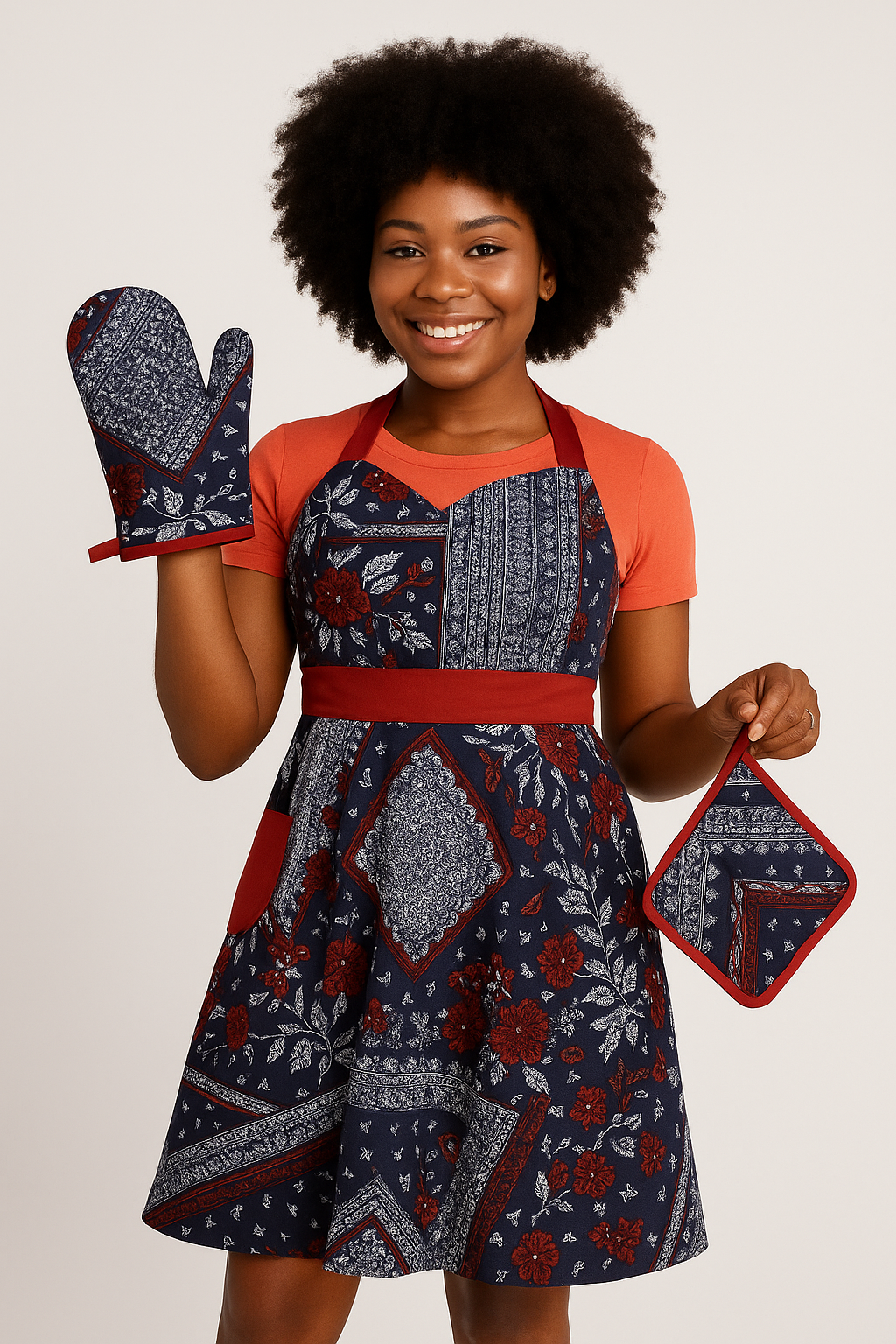 Abby.O Classy African print apron set