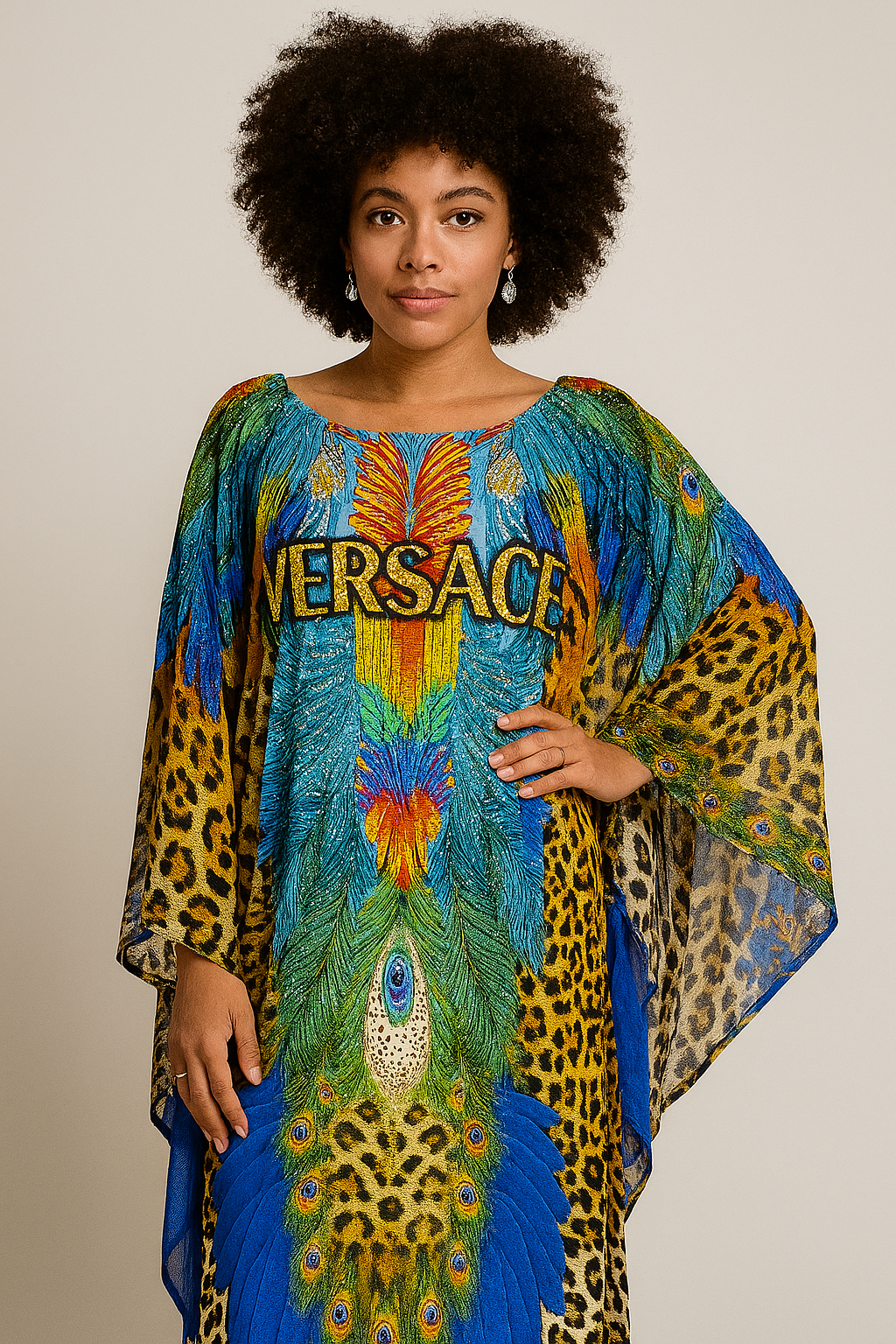 Bat Sleeve Caftan Dress