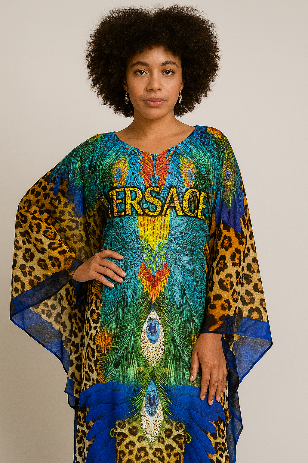 Bat Sleeve Caftan Dress