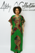 Fully Stoned Ankara Dry Lace Kaftan/Boubou Gown (Green)