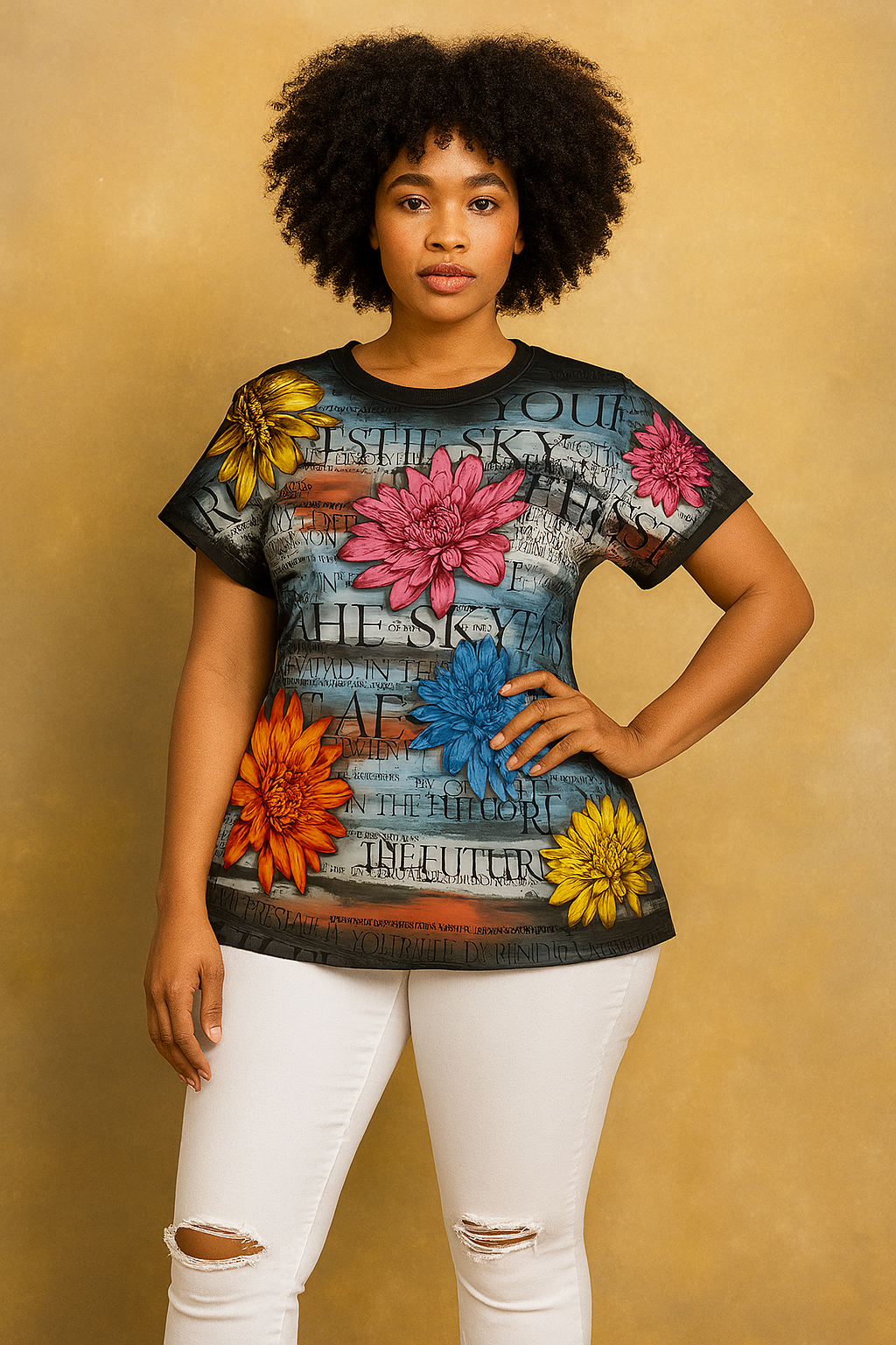 Summer  Floral Short Sleeves Blouse