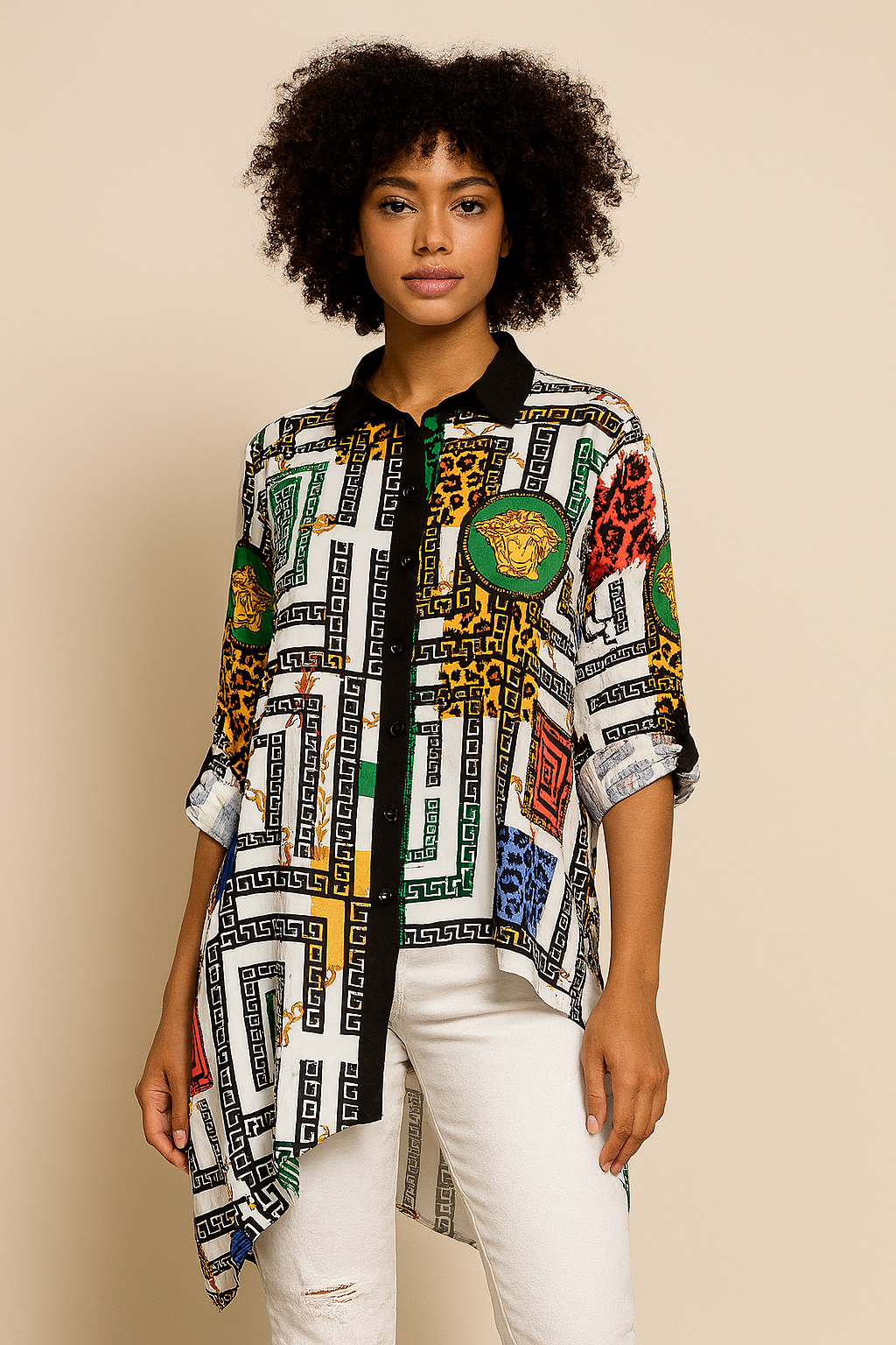 Asymmetrical Multicolor Shirt