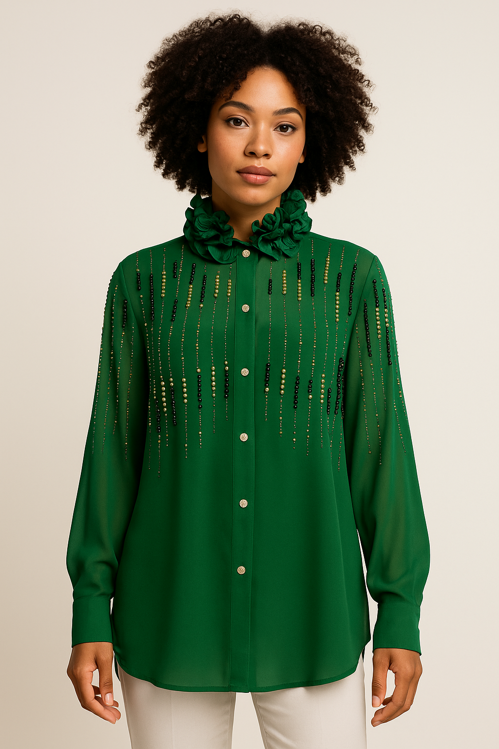 Ruffle Neck Blouse