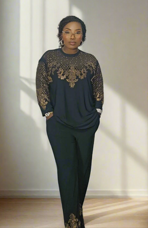 Abbyo Black & Gold 2pcs Set