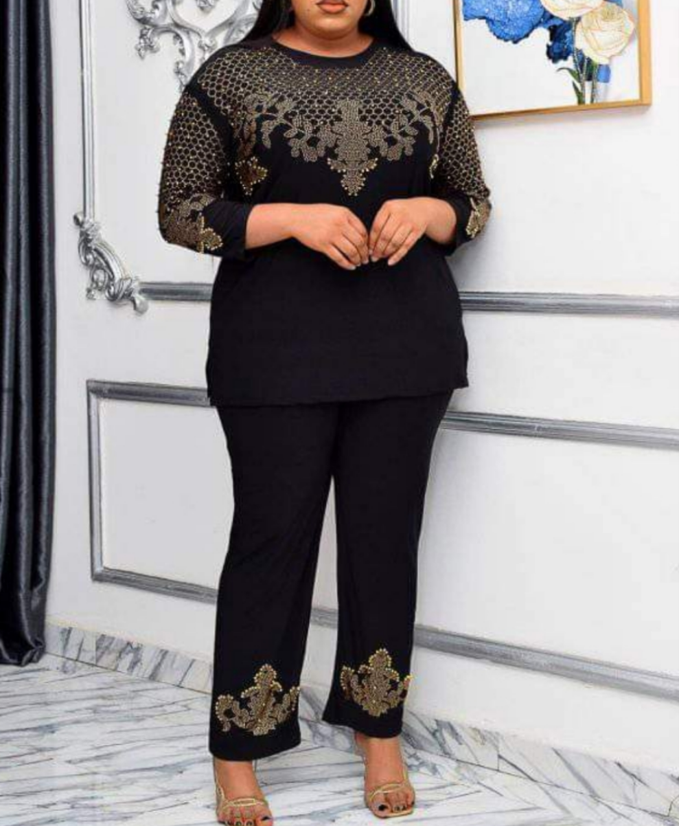 Abbyo Black & Gold 2pcs Set