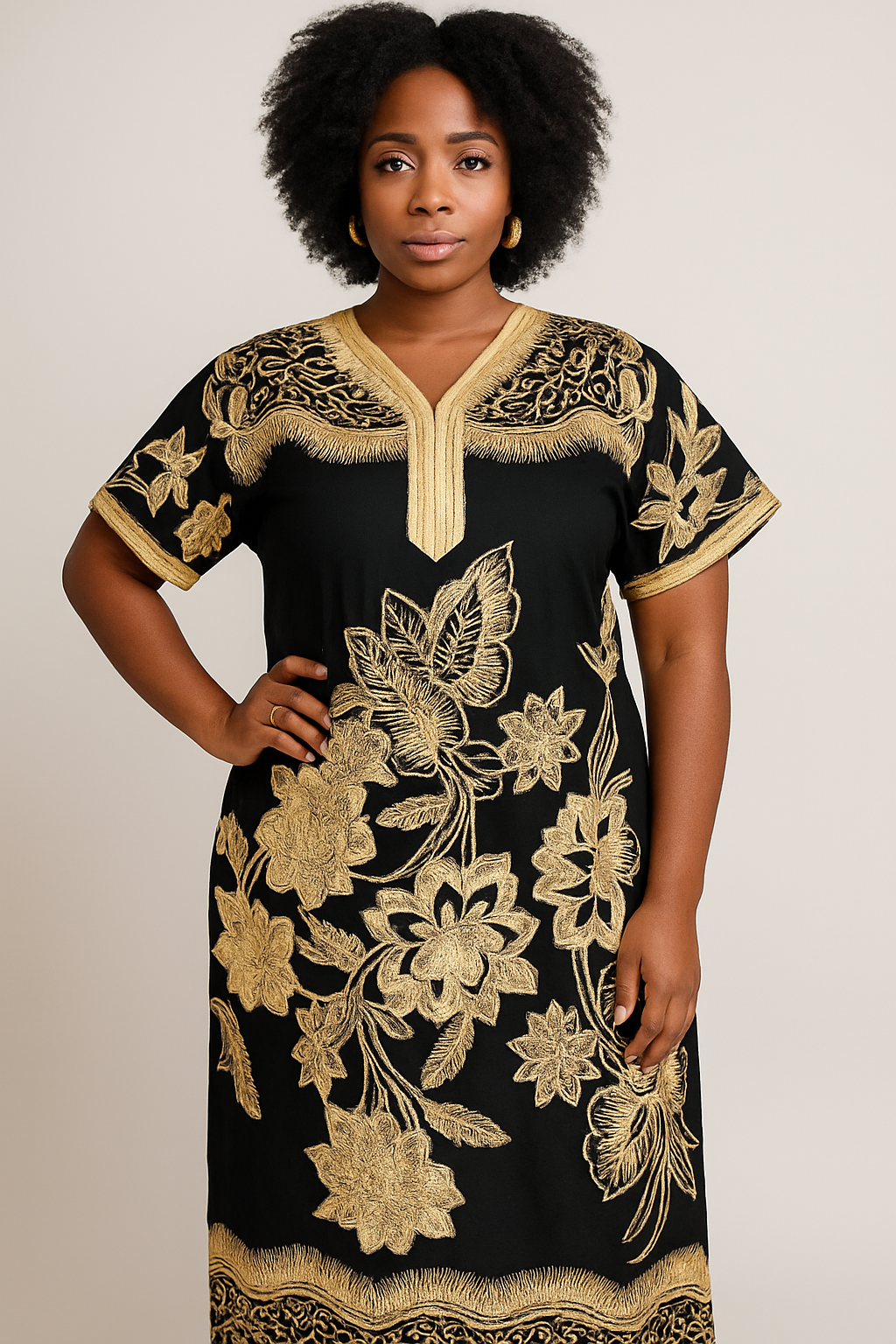 Shalom Kaftan Maxi Dress (Black)