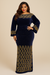 3 Pieces Elegant Italian Velvet Iro ( Wrapper)  and Top with Swarovski Stones (Navy Blue)
