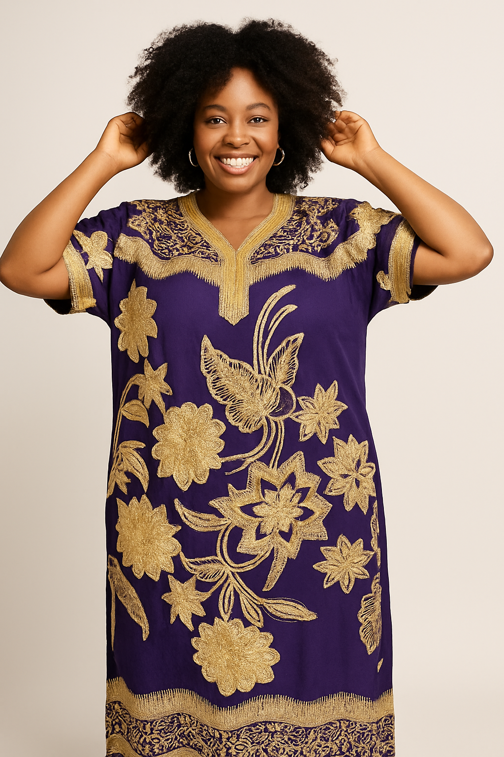 Shalom Kaftan Maxi Dress ( Purple)