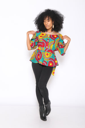Imole off Shoulder peplum top ( Green/Red/Yellow)