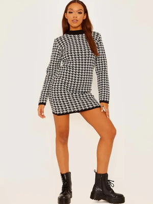 Pattern Knitted Jumper Dress