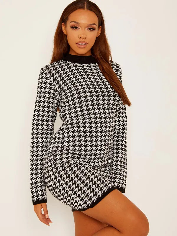 Pattern Knitted Jumper Dress