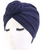Pre-tied Solid Color Turban Headwrap ( Navy Blue)