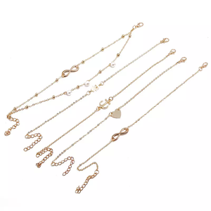 Gold Infinity Charm Anklet Bracelet