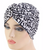 Pre-tied Turban headwrap Print ( Black & White)