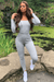 Grey Long Sleeve Bardot Jumpsuit
