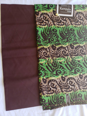 African Print Kampala Fabric (Green/brown)