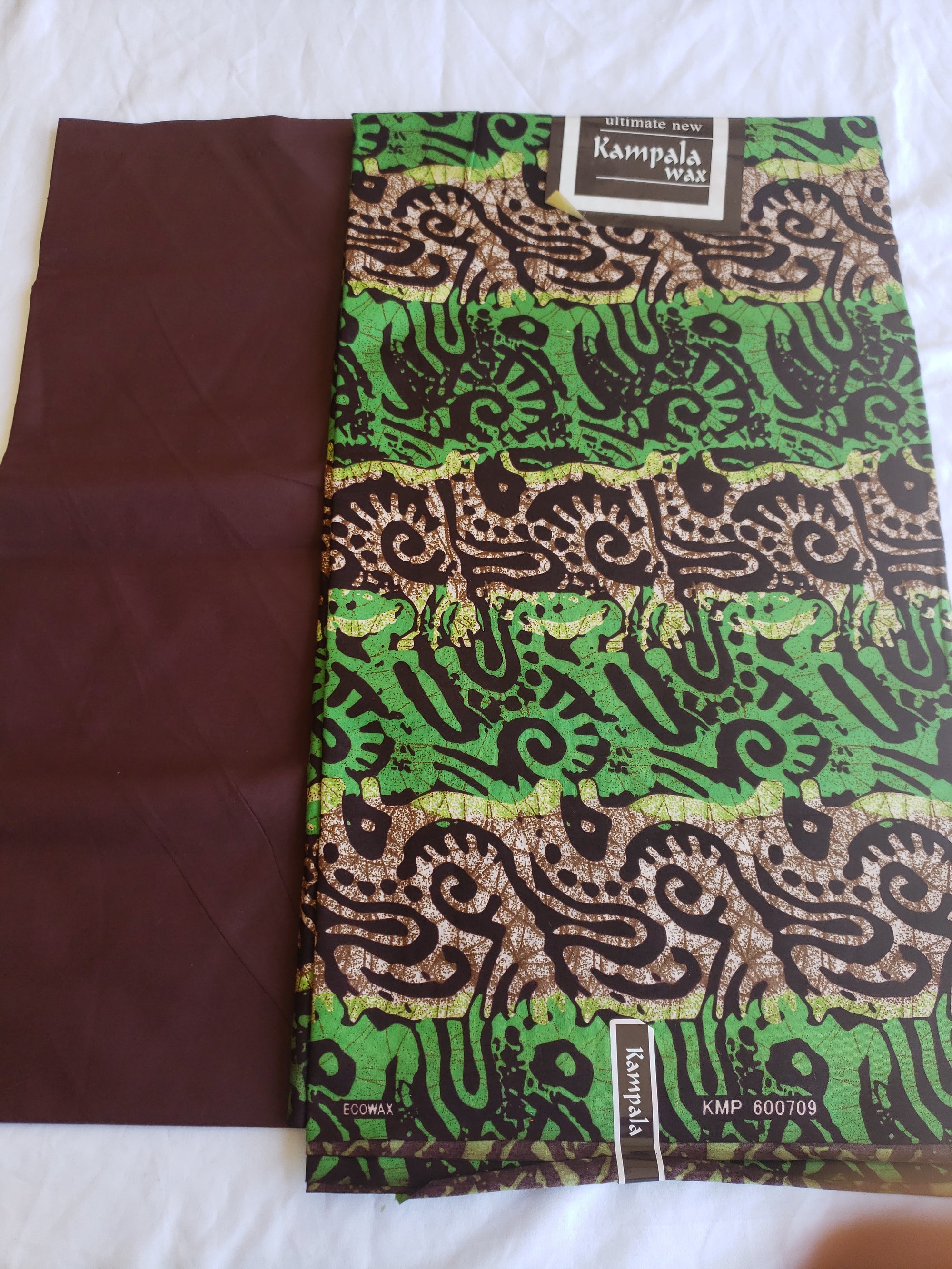 African Print Kampala Fabric (Green/brown)