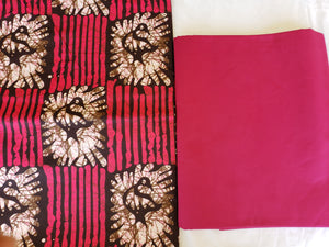 African Print Kampala Fabric (fuchsia/brown)