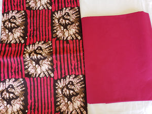 African Print Kampala Fabric (fuchsia/brown)