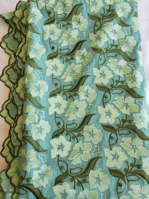 African Swiss voile lace (mint green/army green)