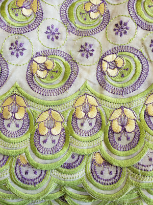 African Swiss voile lace (purple/lemon)