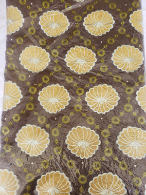 African Swiss voile lace (brown/cream)