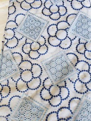 African Swiss voile lace (baby blue/white)