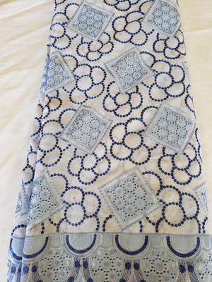 African Swiss voile lace (baby blue/white)