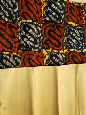 African Print Kampala Fabric (cream/wine)
