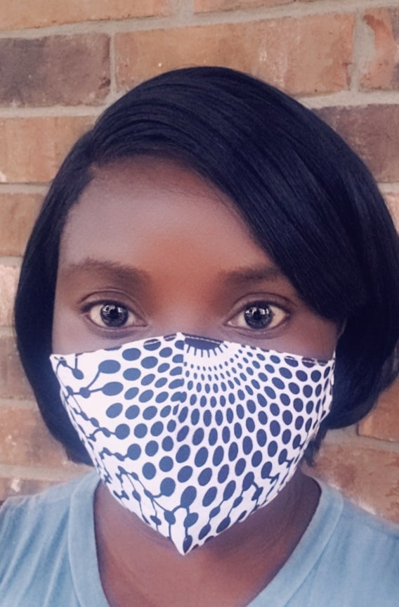 Black/White African Print Face Mask