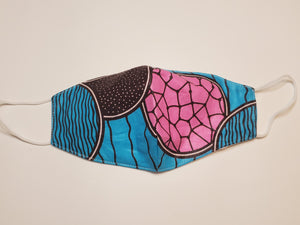 African Print Face Mask ( Pink/Blue)