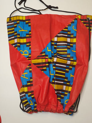 African Print Drawstring Backpack