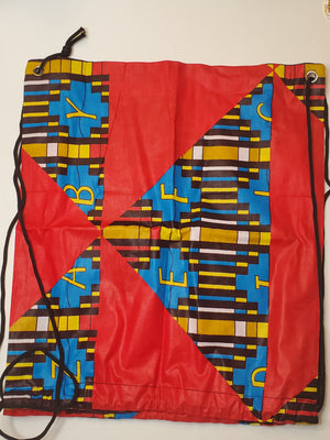 African Print Drawstring Backpack