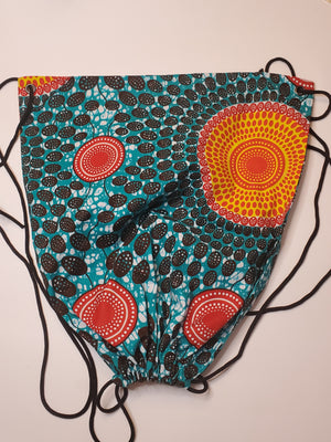 African Print Drawstring Backpack