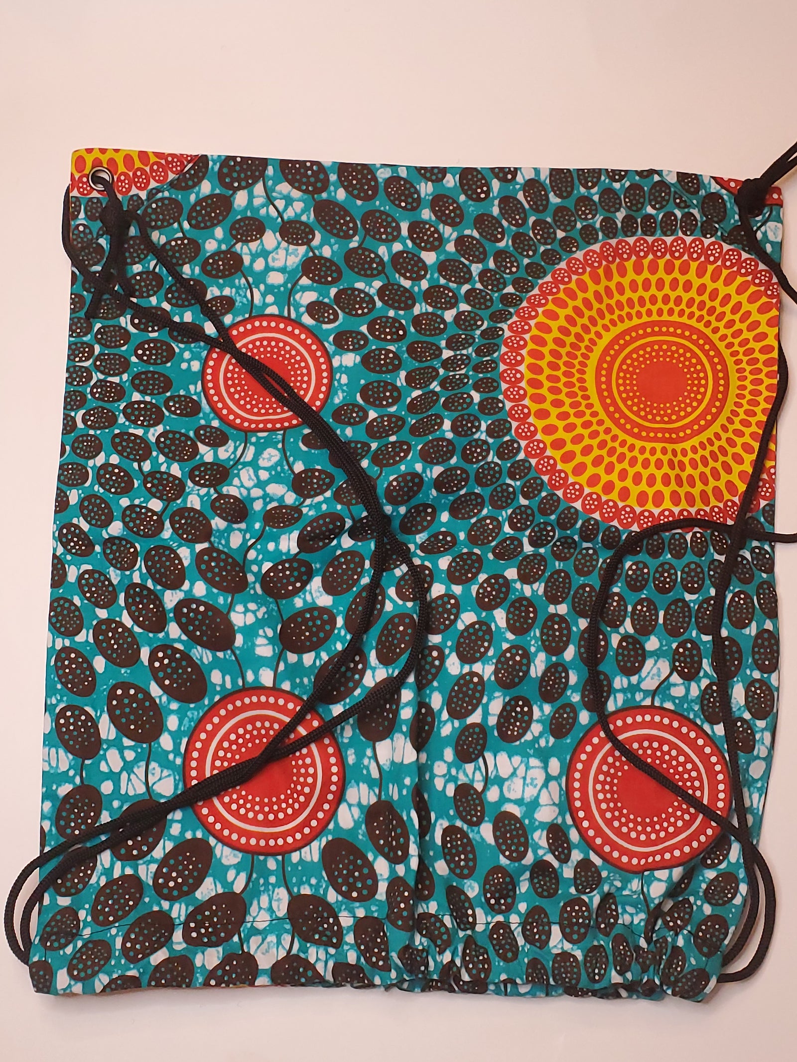 African Print Drawstring Backpack