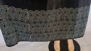Elegant Italian Velvet Caftan Dress with Swarovski Stones
