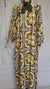 Arabian Fancy Print Neck Tie Kaftan Dress with swarovski stones