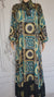 Arabian Print Neck Tie Caftan Dress with Swarovski Stones (Blue)