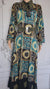 Arabian Print Neck Tie Caftan Dress with Swarovski Stones (Blue)