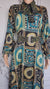 Arabian Print Neck Tie Caftan Dress with Swarovski Stones (Blue)