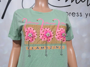 Flamingo T-shirt( mint green)