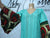 Fully Stoned Dry Lace Ankara Mix Kaftan/Boubou Gown(Teal)