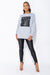 Coco Print Oversized Sweatshirt (Gray)