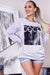 Coco Print Oversized Sweatshirt (Gray)