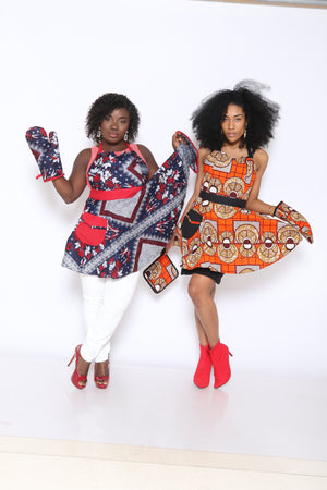 Abby.O Classy African print apron set(Red)