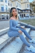 Grey Long Sleeve Bardot Jumpsuit