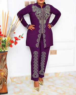 Tunic Lycra Kaftan Abaya Pant Set