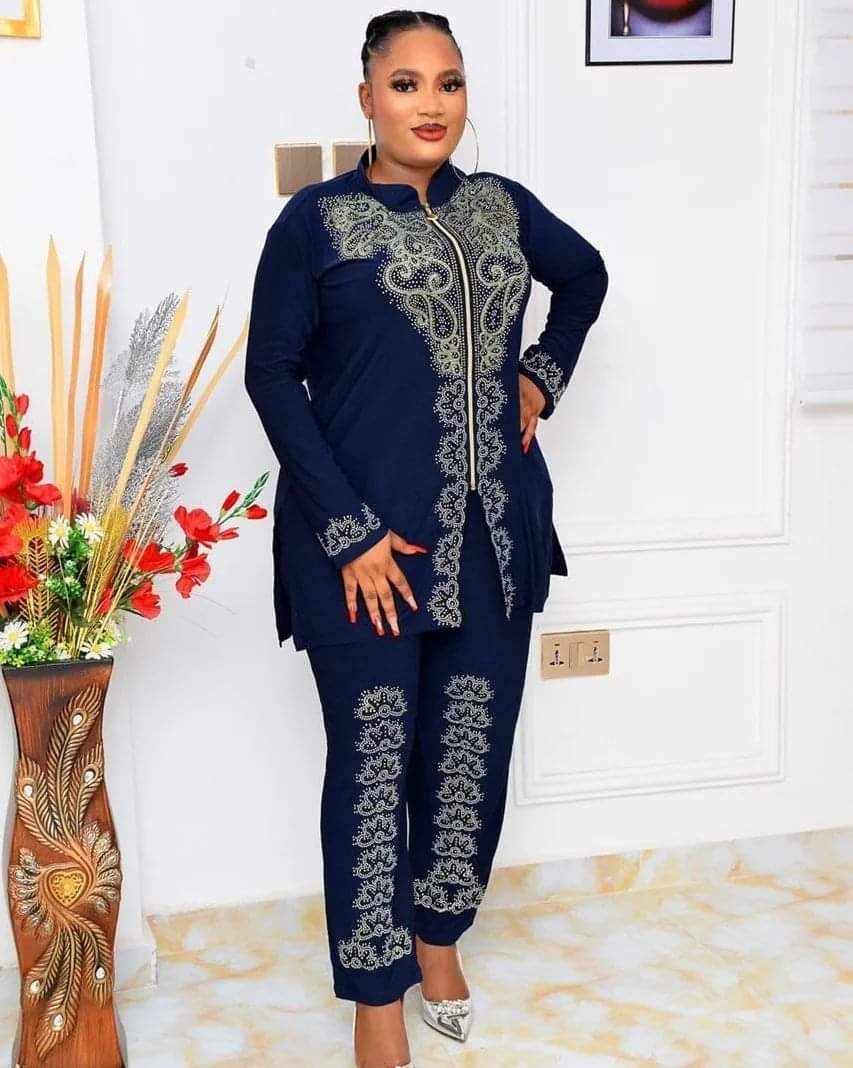 Tunic Lycra Kaftan Abaya Pant Set